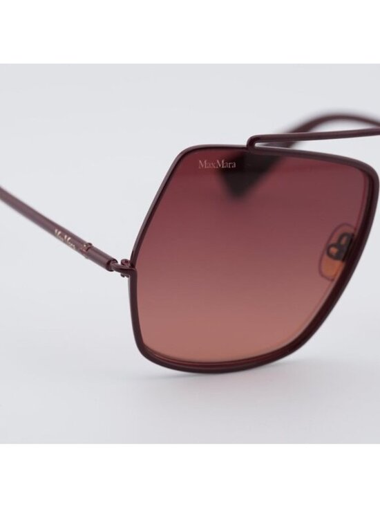 Max Mara ELSAPETITE MM0102 69F Sunglasses Bordeaux Butterfly Frame, Brown Lenses main image 10